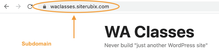 An example of a subdomain