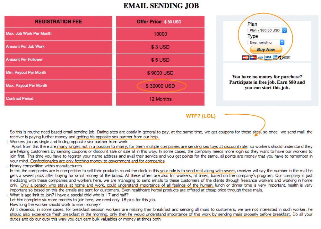 Fake Email Sending Job Description