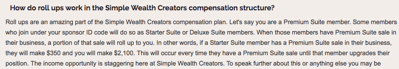 Simple Wealth Creators Compensation Plan