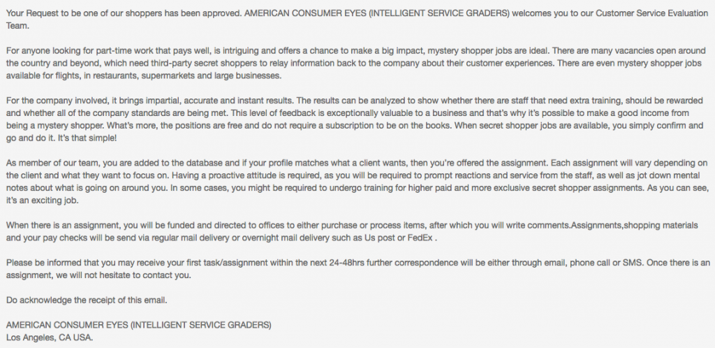 American Consumer Eyes email