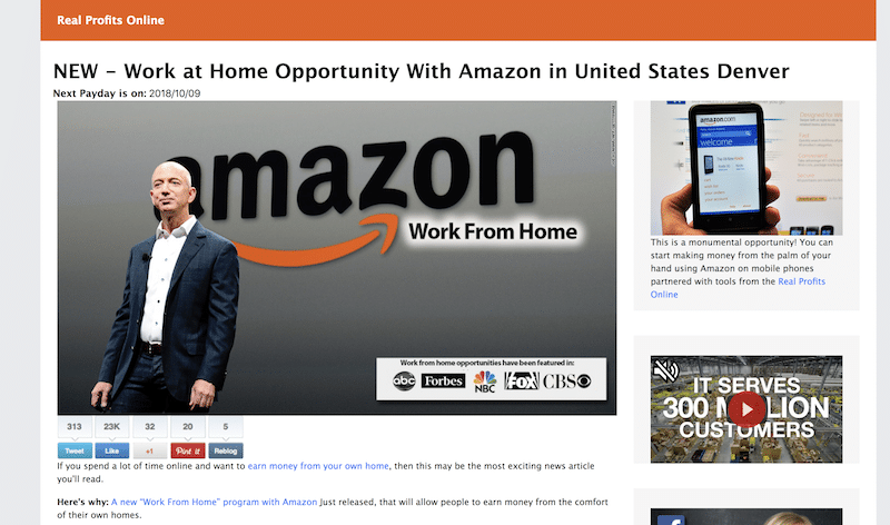 Fake Amazon Job News Article