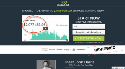 Fast Cash Club - Scam or Make $2K Per Day - Review