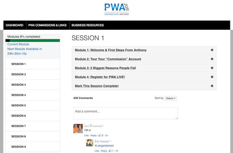 PWA Members Area