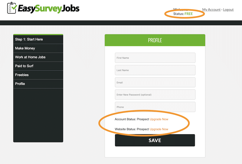 Easy Survey Jobs Members Area