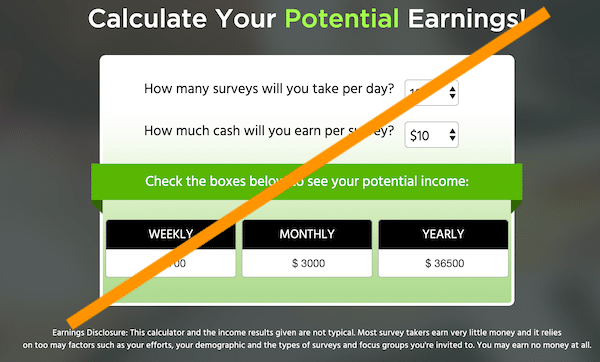 Calculator to work out potential earnings