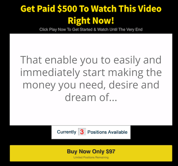 Sales Video that leads to system called Website ATM