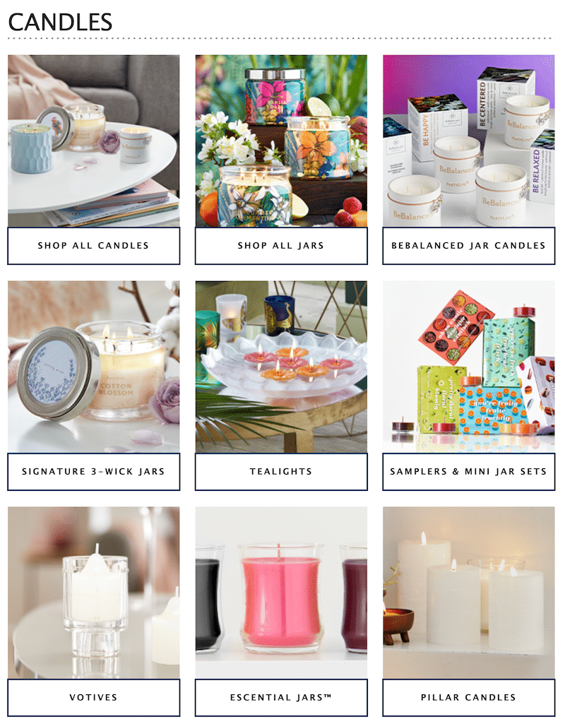 Examples of Candles Made By PartyLite