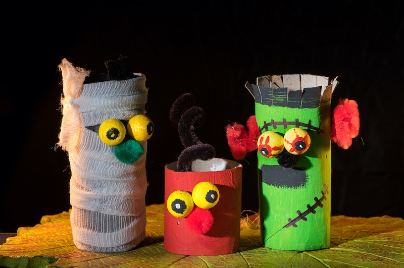 Toilet rolls made into crafts for kids