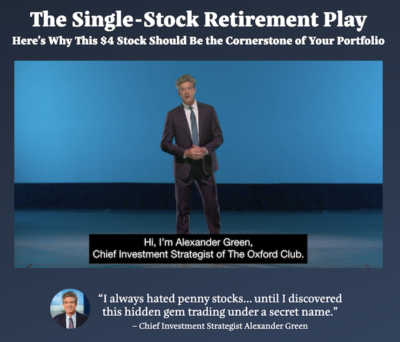 A 2022 updated version of Alex Green's Single-Stock Retirement Play presentation focused on a $4 stock with 36,241 patents.
