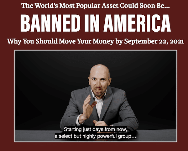 Andy Snyder during his "Banned In America" presentation on the Manward Press website.