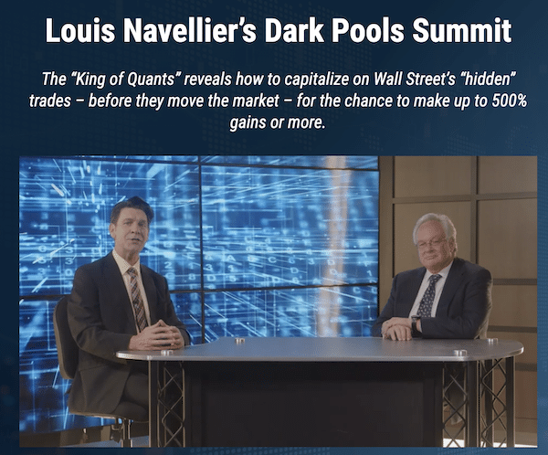 Louis Navellier and Brit Herring during the Dark Pools Summit on the InvestorPlace website.